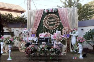 stage, bridal shower stage, grand floral stage, imported flowers decor