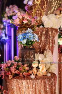 bridal shower decor, imported flowers decor