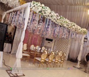 hanging garden, head table decor, caterers in lahore, fine dining