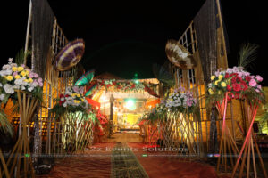 entrance decor, wedding setup