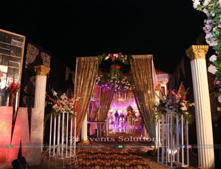 wedding entrance, royal decor