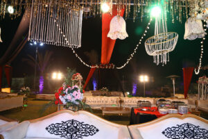 hanging garden, open air wedding decor