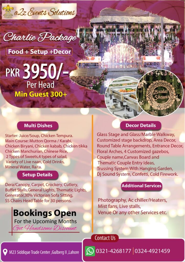wedding packages with multi dishes, multi dishes food packages, wedding with food price
