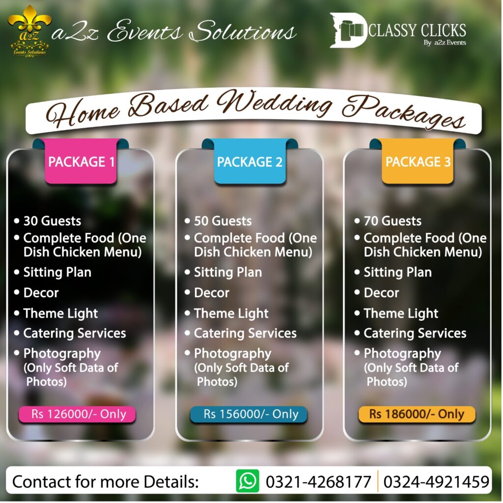 small wedding with chicken menu package, home small wedding packages, wedding package in house , wedding in house packages, Home wedding packages, home wedding economy packages