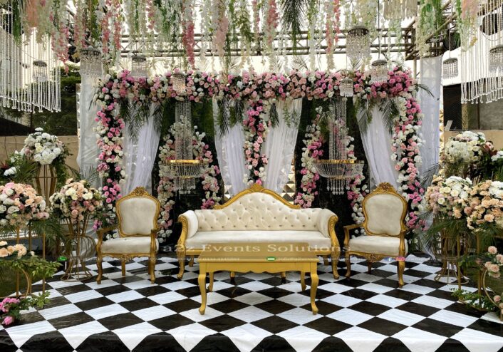 floral backdrop, stages designers
