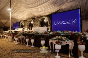 mehfil-milad floral stage, mehfil-e-naat grand stage