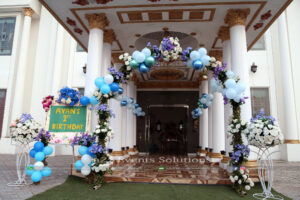 birthday entrance, floral entrance