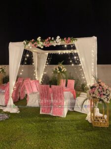 catering setup, open air nikkah