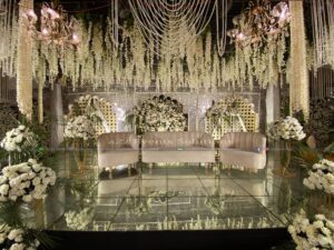 stage decor, white wedding
