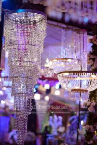 event decorators, crystal chandeliers