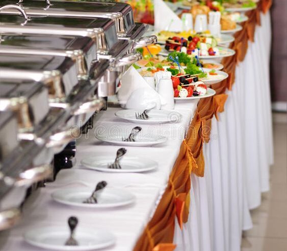 catering services, dishes