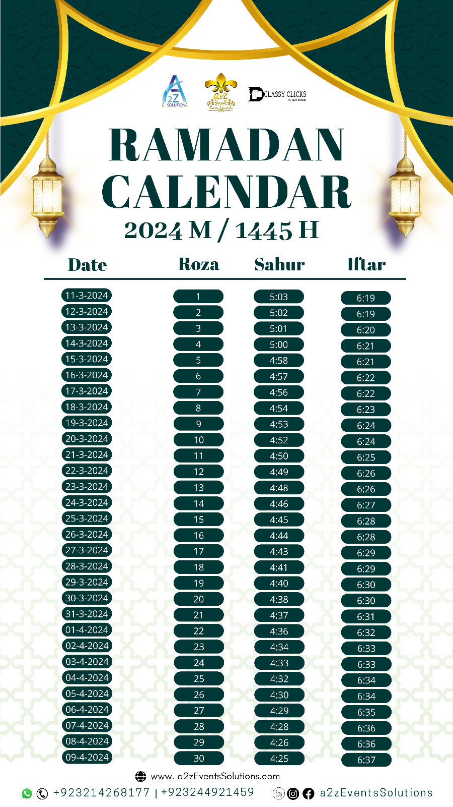 ramadan calendar 2024 ramazan calendar 2024