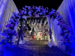 hanging garden, arches entrance, event designers, wedding decor