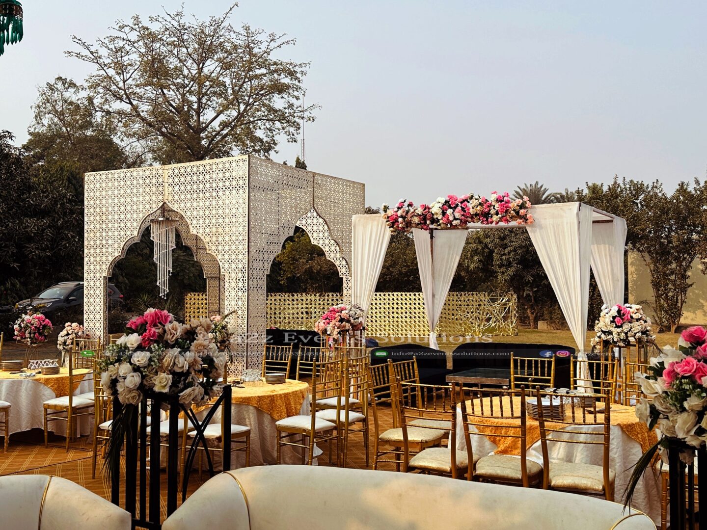 open air setup, wedding caterers, a2z events solutions, events management