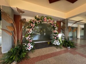 floral entrance decor, wedding entrance setup, wedding management company, a2z events solutions