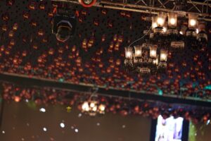 buntings service providers, hanging garden, chandeliers, grand catering setup