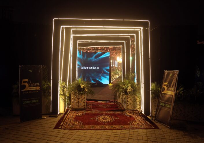 corporate event entrance, thematic setup, standee service providers, a2z events