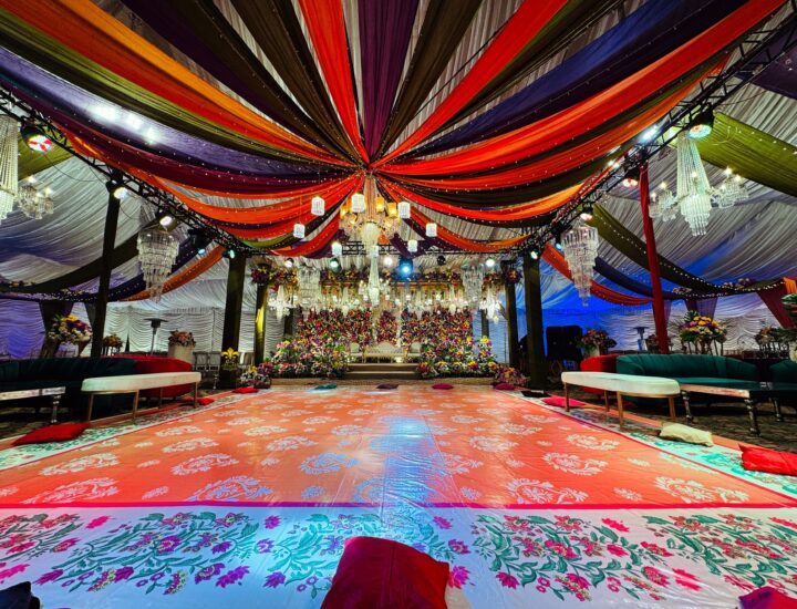 grand multicolored decor, mehndi designers, wedding decor, catering setup
