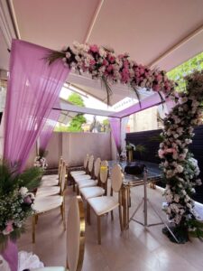 catering setup, intimate event, wedding home setup, dua e khair decor