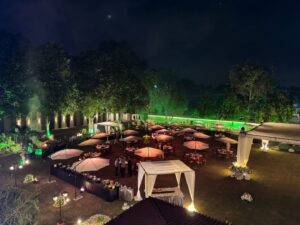 outdoor corporate event, catering setup, fine dining, food suppliers