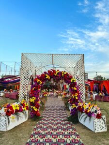 entrance decor, wedding management, a2z events solutions, outdoor setup