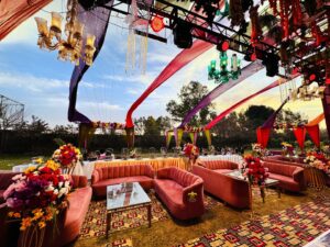 catering-setup-providers outdoor mehndi, event decorators, a2z events solutions, colored draping