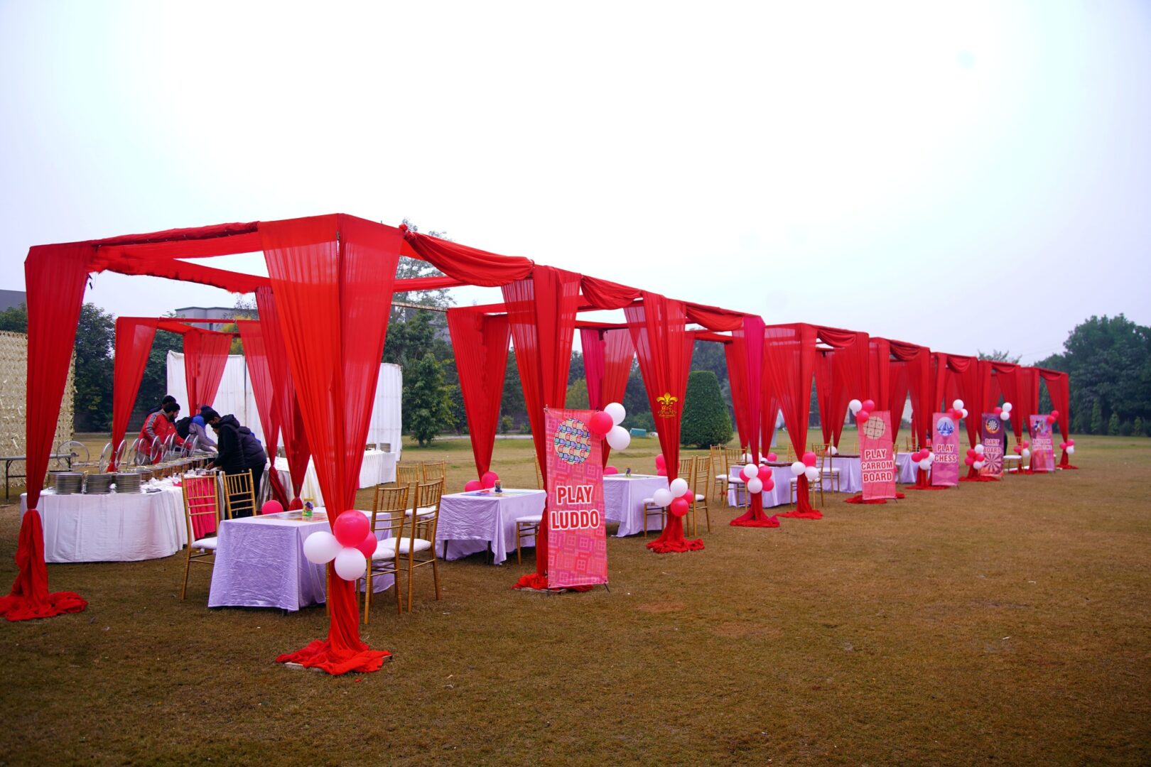 exclusive seating, open air event, sports day, games setup
