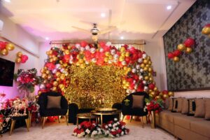 stage decor, backdrop, balloons decor, event decorators