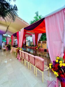 outdoor catering setup, wedding caterers, executive seating, wedding designers and planners