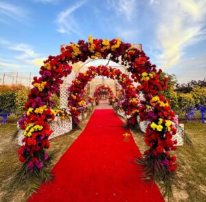 multicolored-flowers-decor wedding designers, events management, a2z events solutions, wedding entrance