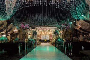 grand wedding, outdoor decor, walima setup, wedding caterers