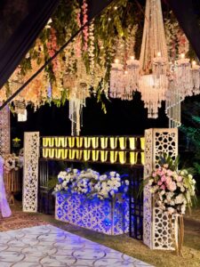 entrance decor, wedding management company, a2z events solutions, floral decor