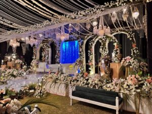 stage decor, wedding stage, walima stage, floral stage