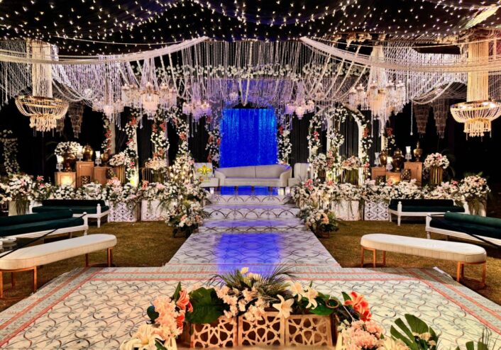 grand walima, open air setup, wedding designers and planners, catering setup