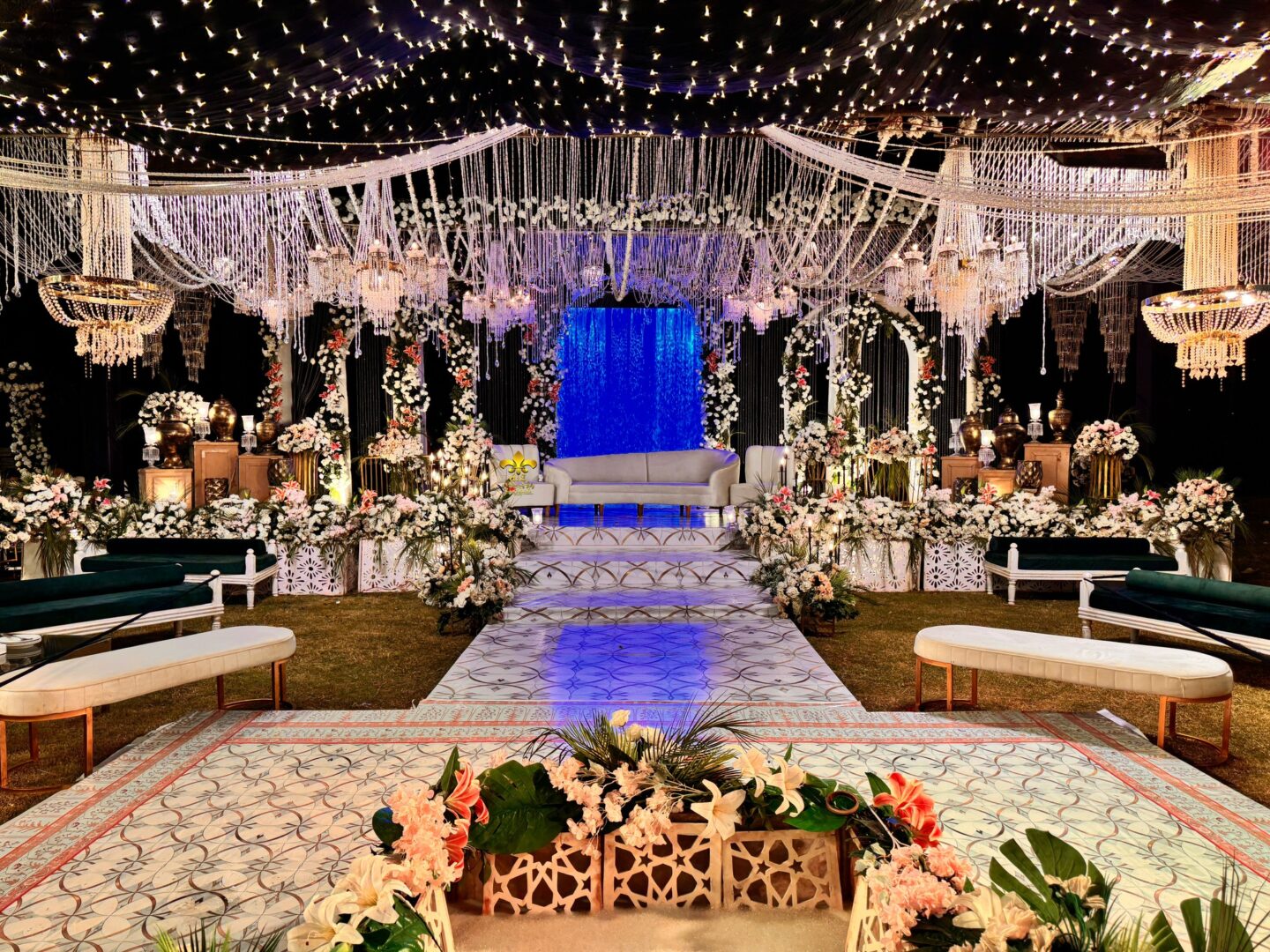 grand walima, open air setup, wedding designers and planners, catering setup