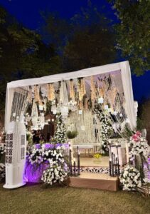 nikkah event, outdoor setup, thematic decor, nikkah wall