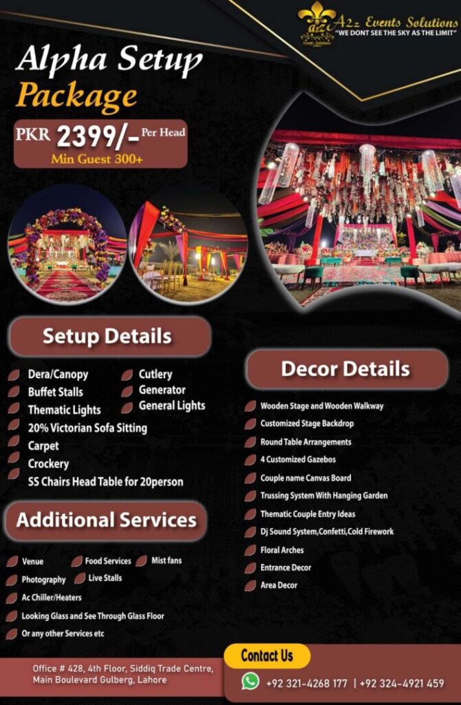 wedding setup package , wedding package without food, wedding setup + decor package without food