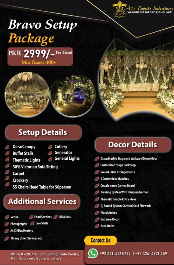 wedding setup package , wedding package without food, wedding setup + decor package without food