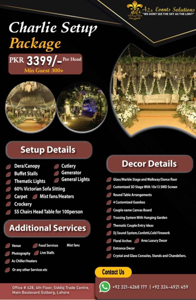 wedding setup package , wedding package without food, wedding setup + decor package without food