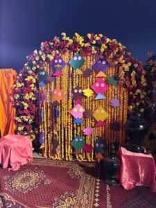 basant-event selfie corner, selfie booth, floral decor, event designers and planners