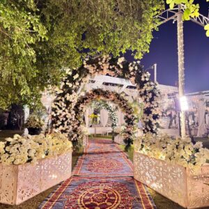 wedding-decorators wedding entrance, floral decor, tunnel entrance, wedding designers