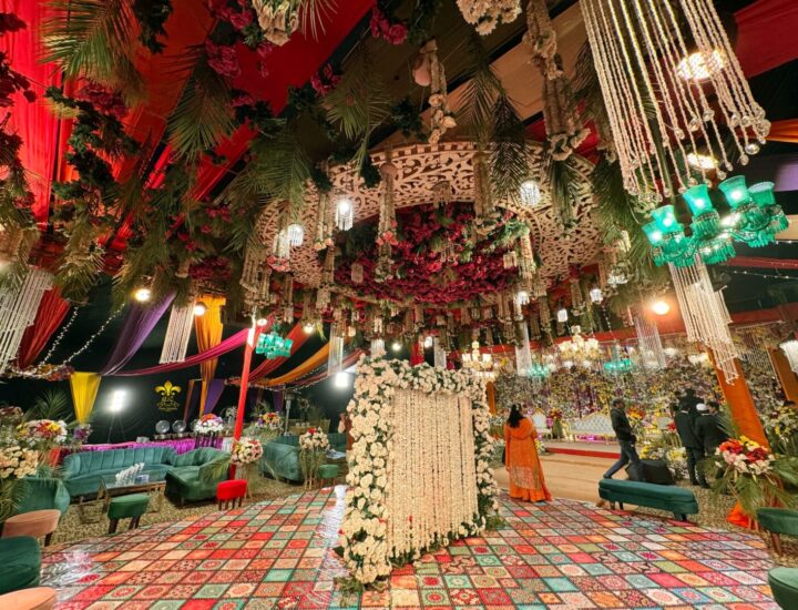 mehndi event, wedding designers, nikkah wall, indoor setup