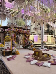 open air dholak, intimate event, outdoor wedding, dance floor
