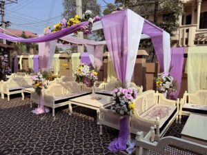 outdoor wedding, executive seating, open air setup, a2z events solutions