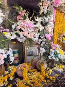 wedding designers, a2z events solutions, selfie corner, fresh flowers decor
