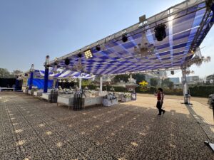 corporate event, grand setup, open air, outdoor decor