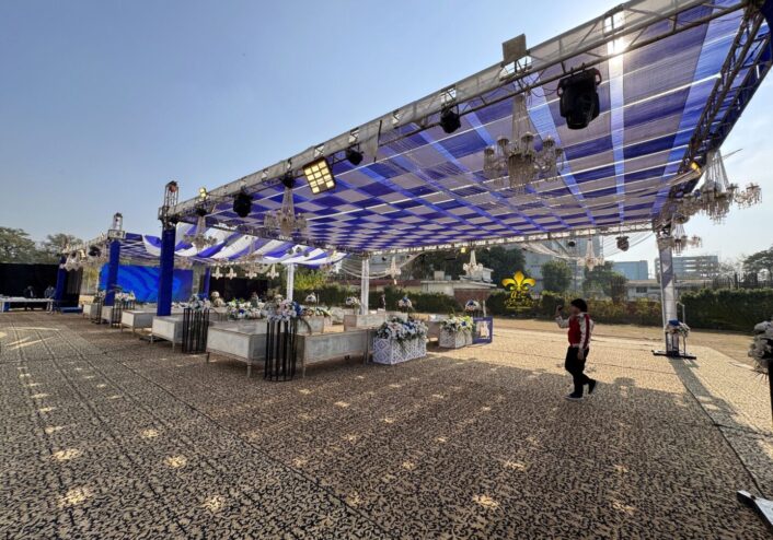 corporate event, grand setup, open air, outdoor decor