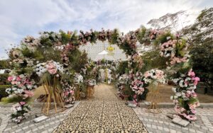 event decorators, wedding entrance, floral arches, reception event