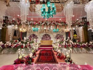 shendi decor, floral backdrop, stages designers, stage decor