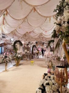 event-designers-and-planners walkway decorations, western theme, fancy hanging, caterers
